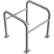 Anti-nudge hoop | for trees and posts | hot-dip galvanized | width: 800 mm, depth: 800 mm, height above ground: 800 mm | to be fixed by plugs